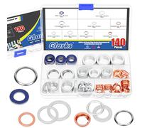 Glarks 140pcs 9 Sizes Automotive Oil Drain Plug Gasket Kit M11 M12 M14 M16 M18 M20 Aluminum Copper Steel Oil Crush Washer Seal Oil Drain Plug Crush Washer for Toyota Honda Subaru VW Mercedes Benz