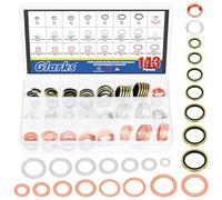 Glarks 143pcs 10 Sizes Automotive Oil Drain Plug Gasket Kit M8 M10 M12 M14 M16 M18 M20 M22 Aluminum Copper Steel Oil Crush Washer Seal Oil Drain Plug Crush Washer