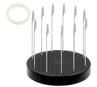 Glarks 14Pcs 360 Degree Rotation Model Painting Stand Base with 12Pcs Alligator Clip Sticks and 1Pack Transparent Insulated Tape for Airbrush Hobby Model Parts