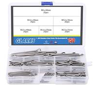 Glarks 150Pcs 304 Stainless Steel Cotter Pin Clip Key Fastner Fitting Assortment Kit