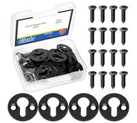 Glarks 150pcs 4 x 25mm Round Keyhole Hangers, Black Keyhole Shelf Hanger with Screw, Keyhole Shelf Brackets Hangers, Single Keyhole Hanging Plate for Wall Mounting Coat Rack, Wooden Board, Mug