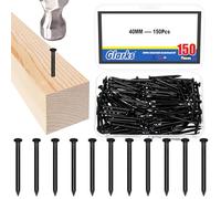 Glarks 150pcs 40mm Brick Steel Nails Kit, Black Carbon Steel Hardware Nails, Finishing Nails, Brad and Picture Hanging Nails, Wood Nails, Cement Nails for Drywall and Pine
