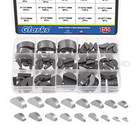 Glarks 155Pcs 17 Size Woodruff Key Assortment Kit - Carbon Steel Semi-Circular Keys Metric Set for Fasteners Mechanical Industry