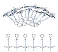 GLARKS 15pcs M5 O-Shaped Eye Bolt Toggle Anchors Set for Drywall, Toggle Bolts, Butterfly Anchors, Spring Toggle Wing Bolts for Ceiling, Sheetrock, Hollow Wall