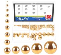 Glarks 160pcs 1-12mm 13 Sizes Metric Precision Chrome Steel Assorted Loose Bicycle Solid Brass Bearing Balls Assortment Kit