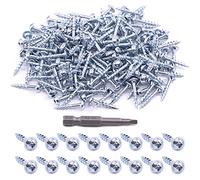 Glarks 160Pcs #8x1'' Pocket Hole Screws Zinc Coated Square Drive Self Tapping Coarse Thread Wood Screws for Wood and Sheet Metal (#8x1‘’ Coarse Thread)