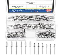 Glarks 160Pcs M3.2/M4/M4.8 Blind Rivets 304 Stainless Steel Pop Rivets Assortment Kit for Joining Metal Plate, Automotive, Instruments, Furniture