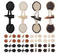 Glarks 16pcs 4 Colors Lace-Trimmed Leather Horn Coat Buttons, PU Leather Horn Toggle Buttons, Leather Sew-On Toggles Closure with Resin Horn Button for Jacket Clothing Sewing DIY