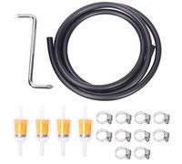 Glarks 16Pcs 6 Feet Length 5/16" ID Fuel Line and Fuel Filters and Adjustable Worm Gear Hose Clamps with Wrench Assortment Kit Compatible with Kawasaki Kohler Briggs & Stratton Most Small Engines