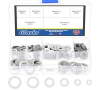 Glarks 175pcs M4/M5/M6/M8/M10/M12 Thin Flat Washers Assortment Kit, Stainless Steel Fender Washers, Ultra Thin Flat Spacers for Household, Commercial, Screws, Bolts, Industrial, Woodworking