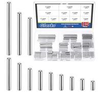 Glarks 175pcs M4 Solid Dowel Pins Kit, 12 Sizes Stainless Steel Cylindrical Shelf Support Peg Pin Rod Fastener, Parallel Dowel Pin Fastener for Machinery Manufacturing,Furniture Installation