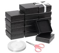 GLARKS 17pcs 2.95 x 2.95in Black Fan Shaped Jewelry Gift Boxes Kit for Ring Earring Jewelry, Christmas, Birthday, Anniversaries, Valentine’s Day, Mother’s Day and Other Festivals
