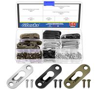 Glarks 180pcs 45 x 16mm Keyhole Hangers, Silver/Black/Bronze Keyhole Shelf Hanger with Screw, Single Keyhole Hanging Plate for Wall Mounting Coat Rack, Wooden Board, Mug