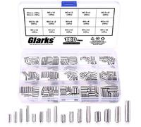 Glarks 180Pcs M2 M2.5 M3 M4 Slotted Spring Pin Assortment Kit, Split Spring Dowel Tension Roll Pins - 304 Stainless Steel