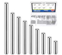 Glarks 180pcs M2 Solid Dowel Pins Kit, 9 Sizes Stainless Steel Cylindrical Shelf Support Peg Pin Rod Fastener, Parallel Dowel Pin Fastener for Machinery Manufacturing, Furniture Installation