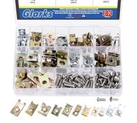 Glarks 183Pcs 11 Sizes Automotive U-Clips & Screws Assortment Kit, U-Style Clip-On Nuts Auto Car Clip Fasteners with Phillips Screws Kit for Engine Fender Bumper Dash Interior Trim Panels
