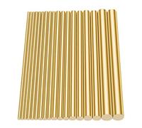 Glarks 18Pcs Brass Solid Round Rod Lathe Bar Stock Assorted for DIY Craft Tool, Diameter 2.5-8mm Length 100mm