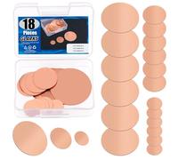 Glarks 18pcs T2 Pure Copper Sheet 0.8/1.2/2 X 0.02’’ Copper Metal Round Plate Copper Metal Sheet Copper Plate Circle Gasket Circular Blank Metal Sheet Copper Disc for Crafts, Electrical Repairs