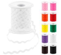Glarks 1Pcs 27Yard/25M White Rick Rack Trim Ribbon Wave Sewing Bending Fringe Trim for DIY Sewing Crafts Wedding Bridal Dress Embellishment Party Decoration Gift Wrapping Supplies