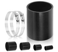 Glarks 2.5inch (63mm) ID Straight Coupler Silicone Hose 4inch(100mm) Length 4-Ply Reinforced High Performance with 2Pcs 59-82MM tainless Steel T-Bolt Clamp for Turbo, Intercooler and Intake