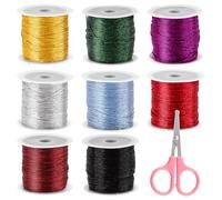 Glarks 20 Rolls Nylon String, 20 Colors Premium Chinese Knotting Cord Nylon Cords Beading Thread for Jewelry Making, Beading, Necklaces, Kumihimo, Friendship Bracelets, Tassels and Craft (9)