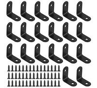 Glarks 20 Set 30mm Black L Bracket Right Angle Corner Brace Joint Fastener for Wood Chair Bookshelf Board Window Furniture Cabinet (30x30x2mm)