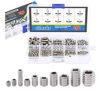 Glarks 200-Piece M3 4 5 6 8 Hex Allen Head Socket Set Screw Assortment Kit (304 Stainless Steel)