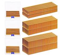 Glarks 2000Pcs 18 Gauge Narrow Crown Staples, 1/2 Inch Galvanized Crown Narrow Staples Assortment Kit for Electric Stapler, Pneumatic, DIY Home Improvement (Gold)