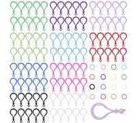 Glarks 200pcs 10 Colors Plastic Lobster Claw Clasps and Open Jump Rings Kit, 100pcs Backpack Keychain Rings Key Chain Hook and 100pcs 10mm Jump Rings for Lanyard Clips and Hooks