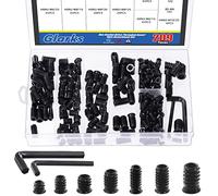 Glarks 208Pcs M6 M8 M10 Threaded Inserts Nuts Zinc Plated Carbon Steel Hex Socket Drive Furniture Flanged Screw-in Nut with M6 M8 Hex Wrench for Wood Furniture Screw