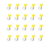 Glarks 20Pcs 10-16MM Adjustable Range Hose Clamps Set Key-Type Stainless Steel Worm Gear Hose Clamp with Plastic Handle for Water Pipe, Plumbing, Automotive and Mechanical Application (10-16MM)