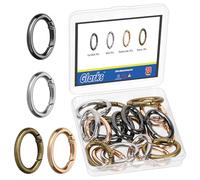 Glarks 20pcs 35mm Zinc Alloy Oval Spring Rings Kit, 4 colors Oval Trigger Spring Keyring Buckle, Ovals Climbing Buckle Clip, Ovals Snap Hook, Carabiner Snap Clip for Bag, Purse, Key Ring