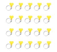 Glarks 20Pcs Adjustable 19-29MM Range Hose Clamps Set Key-Type Stainless Steel Worm Gear Hose Clamp with Plastic Handle for Water Pipe, Plumbing, Automotive and Mechanical Application (19-29MM)