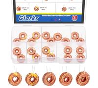 Glarks 20Pcs Toroid Core Inductor Copper Wire Set, Copper Coil Vertical Inductor 100uh 6A/ 330uh 3A/ 220uh 5A/ 50uh 5A/ 22uh 10A for DIY Circuit Board