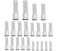 Glarks 22pcs PG7/PG9/PG11/PG13.5/PG16/PG21 8.3-20.5mm Cable Gland kit, White Nylon Waterproof Flex Spiral Strain Relief Black Nylon Joint for Electrical Installations