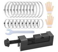 Glarks 23pcs CV Boot Clamp Pliers with Adjustable AXLE CV Boots Clamps Set, 22Pcs 20-50mm Single Ear Hose Clamps and a Boots Clamp Tool Car Drive Shaft Clamping Tool Compatible with Most Cars