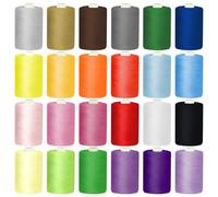 Glarks 24pcs 1000M Colorful Sewings Thread Kit, Polyester Threads, Handy Polyester Sewing Threads, Embroidery Thread, Sewing Machine Thread for Sewing Beginners, Hand Stitching & Quilting