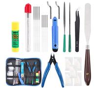 Glarks 24Pieces 3D Printer Nozzle Cleaning Tool Kit, Including Palette Knife, Deburring Tool, Tweezer, File Tool, Grease Packets, Wire Cutter, Glue Stick