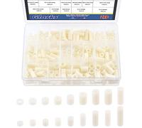 Glarks 270Pcs Nylon Round Spacer Assortment Kit - M3-M6 Screws, Electrical Outlet Spacers, White ABS Round Washers for Electrical Screws, Switch and Receptacle