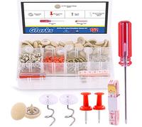 Glarks 272Pcs Car Roof Headliner Repair Kit, 60Pcs Beige Car Roof Repair Rivets Headliner Repair Button, Red Push Pins, Headliner Retaining Pins Suitable for Major Brands of Cars (Beige, 152Sets)
