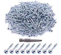 Glarks 280Pcs #8x1-1/2'' Pocket Hole Screws Zinc Coated Square Drive Self Tapping Coarse Thread Wood Screws for Wood and Sheet Metal (#8x1-1/2'' Coarse Thread)