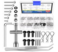 Glarks 294pcs M1.4 x 4/5/6/8/10/12MM Universal RC Screw Kit, RC Cars Trucks Crawler Parts Hardware Fasteners, RC Screw Hardware Fasteners for Axial SCX24 1/24 RC Crawler Truck Deadbolt C10 Jeep Betty
