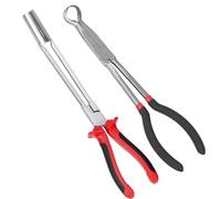 Glarks 2pcs Spark Plug Wire Removal Tool Set, Includes 1pcs Sleeve Type Sparks Plug Wire Pliers and 1pcs Spark Boot Removal Plier, Carbon Steel Sleeve Type and Round Spark Plugs Pliers for Car, Truck