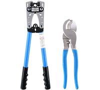 Glarks 2Pcs Wire Crimper Terminal Crimping Tool - Ratchet Electrician Plier with Cable Cutter for 10-1 AWG Wire Cable Cutting and Crimping