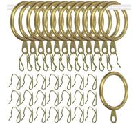 Glarks 30 Sets 42mm/1.7inch Verdigris Metal Drapery Curtain Hanging Rings Set, includes 30pcs Curtain Rings and 30pcs Drapery Pin Hooks, Drape Sliding Eyelet Rings for Sliding Window Bathroom Door