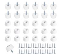 Glarks 30 Sets White Cutting Board Rubber Feet Set Includes 30pcs Non Slip Rubber Feet Bumpers with 32pcs Stainless Steel Screws for Furniture Electronics Kitchen Appliances