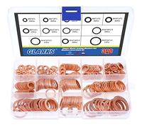 Glarks 300Pcs 12 Size Metric Flat Ring Copper Sealing Washers Assortment Set