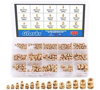 Glarks 300Pcs M2 M3 M4 M5 M6 Female Thread Knurled Nuts Brass Threaded Insert Embedment Nuts Assortment Kit for 3D Printer