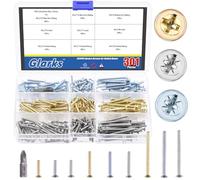 Glarks 301pcs M3.2 x 15/25/40mm Device Screws, 200pcs 3 Colors Slotted Head Screws and 100pcs Cross Head Screw, Flat Head Phillips Machine Screw with 1pcs PH2 Bit