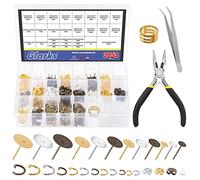 Glarks 3053pc Gold/Silver/Bronze Earring Kit - Posts, Backs, Tools for Earring Making